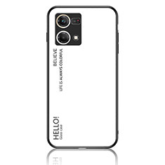 Coque Rebord Contour Silicone et Vitre Miroir Housse Etui Degrade Arc en Ciel LS1 pour Oppo F21s Pro 4G Blanc