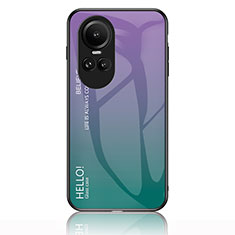 Coque Rebord Contour Silicone et Vitre Miroir Housse Etui Degrade Arc en Ciel LS1 pour Oppo Reno10 Pro 5G Mixte