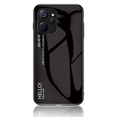 Coque Rebord Contour Silicone et Vitre Miroir Housse Etui Degrade Arc en Ciel LS1 pour Realme 10 5G Noir