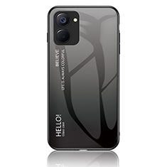 Coque Rebord Contour Silicone et Vitre Miroir Housse Etui Degrade Arc en Ciel LS1 pour Realme 10S 5G Gris Fonce