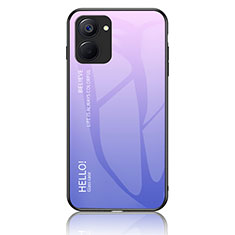 Coque Rebord Contour Silicone et Vitre Miroir Housse Etui Degrade Arc en Ciel LS1 pour Realme 10S 5G Violet Clair