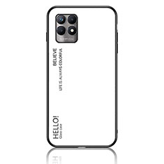 Coque Rebord Contour Silicone et Vitre Miroir Housse Etui Degrade Arc en Ciel LS1 pour Realme 8i Blanc