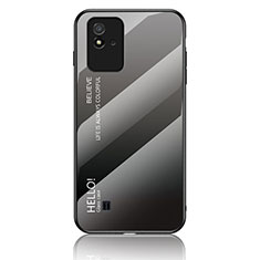 Coque Rebord Contour Silicone et Vitre Miroir Housse Etui Degrade Arc en Ciel LS1 pour Realme C20A Gris Fonce