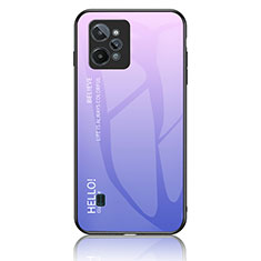 Coque Rebord Contour Silicone et Vitre Miroir Housse Etui Degrade Arc en Ciel LS1 pour Realme C31 Violet Clair