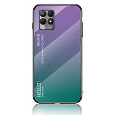 Coque Rebord Contour Silicone et Vitre Miroir Housse Etui Degrade Arc en Ciel LS1 pour Realme Narzo 50 4G Mixte