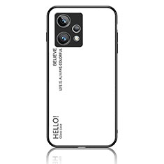 Coque Rebord Contour Silicone et Vitre Miroir Housse Etui Degrade Arc en Ciel LS1 pour Realme Narzo 50 Pro 5G Blanc