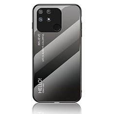 Coque Rebord Contour Silicone et Vitre Miroir Housse Etui Degrade Arc en Ciel LS1 pour Realme Narzo 50A Gris Fonce