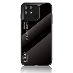 Coque Rebord Contour Silicone et Vitre Miroir Housse Etui Degrade Arc en Ciel LS1 pour Realme Narzo 50A Noir