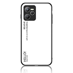 Coque Rebord Contour Silicone et Vitre Miroir Housse Etui Degrade Arc en Ciel LS1 pour Realme Narzo 50A Prime Blanc