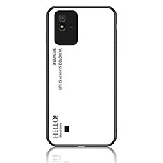 Coque Rebord Contour Silicone et Vitre Miroir Housse Etui Degrade Arc en Ciel LS1 pour Realme Narzo 50i Blanc