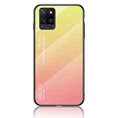 Coque Rebord Contour Silicone et Vitre Miroir Housse Etui Degrade Arc en Ciel LS1 pour Realme V11 5G Jaune