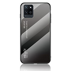 Coque Rebord Contour Silicone et Vitre Miroir Housse Etui Degrade Arc en Ciel LS1 pour Realme V11s 5G Gris Fonce