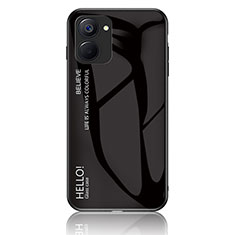 Coque Rebord Contour Silicone et Vitre Miroir Housse Etui Degrade Arc en Ciel LS1 pour Realme V30 5G Noir