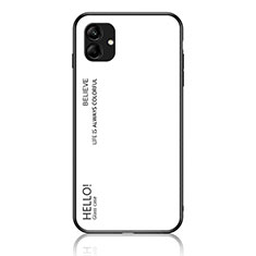 Coque Rebord Contour Silicone et Vitre Miroir Housse Etui Degrade Arc en Ciel LS1 pour Samsung Galaxy A05 Blanc