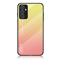 Coque Rebord Contour Silicone et Vitre Miroir Housse Etui Degrade Arc en Ciel LS1 pour Samsung Galaxy A05s Jaune