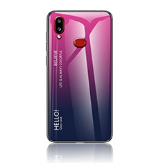 Coque Rebord Contour Silicone et Vitre Miroir Housse Etui Degrade Arc en Ciel LS1 pour Samsung Galaxy A10s Rose Rouge