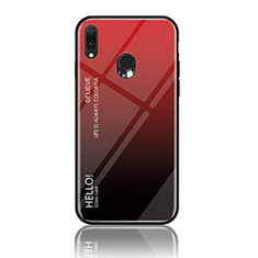 Coque Rebord Contour Silicone et Vitre Miroir Housse Etui Degrade Arc en Ciel LS1 pour Samsung Galaxy A20e Rouge