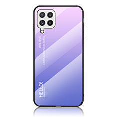 Coque Rebord Contour Silicone et Vitre Miroir Housse Etui Degrade Arc en Ciel LS1 pour Samsung Galaxy A22 4G Violet Clair