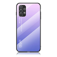 Coque Rebord Contour Silicone et Vitre Miroir Housse Etui Degrade Arc en Ciel LS1 pour Samsung Galaxy A23 4G Violet Clair