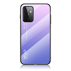 Coque Rebord Contour Silicone et Vitre Miroir Housse Etui Degrade Arc en Ciel LS1 pour Samsung Galaxy A72 4G Violet Clair