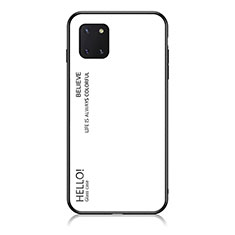 Coque Rebord Contour Silicone et Vitre Miroir Housse Etui Degrade Arc en Ciel LS1 pour Samsung Galaxy A81 Blanc