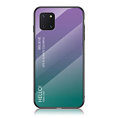 Coque Rebord Contour Silicone et Vitre Miroir Housse Etui Degrade Arc en Ciel LS1 pour Samsung Galaxy A81 Mixte