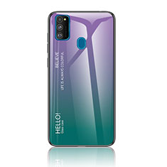 Coque Rebord Contour Silicone et Vitre Miroir Housse Etui Degrade Arc en Ciel LS1 pour Samsung Galaxy M21 Mixte