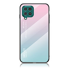 Coque Rebord Contour Silicone et Vitre Miroir Housse Etui Degrade Arc en Ciel LS1 pour Samsung Galaxy M62 4G Cyan