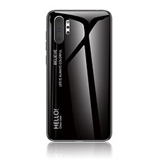 Coque Rebord Contour Silicone et Vitre Miroir Housse Etui Degrade Arc en Ciel LS1 pour Samsung Galaxy Note 10 Plus 5G Noir