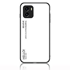 Coque Rebord Contour Silicone et Vitre Miroir Housse Etui Degrade Arc en Ciel LS1 pour Vivo iQOO U5x Blanc