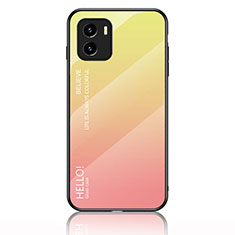 Coque Rebord Contour Silicone et Vitre Miroir Housse Etui Degrade Arc en Ciel LS1 pour Vivo iQOO U5x Jaune