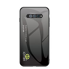 Coque Rebord Contour Silicone et Vitre Miroir Housse Etui Degrade Arc en Ciel LS1 pour Xiaomi Black Shark 4S 5G Gris Fonce