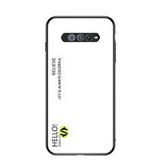 Coque Rebord Contour Silicone et Vitre Miroir Housse Etui Degrade Arc en Ciel LS1 pour Xiaomi Black Shark 4S Pro 5G Blanc