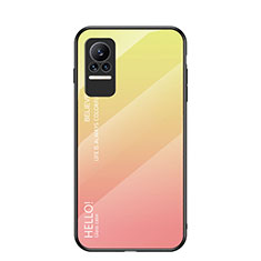 Coque Rebord Contour Silicone et Vitre Miroir Housse Etui Degrade Arc en Ciel LS1 pour Xiaomi Civi 1S 5G Jaune