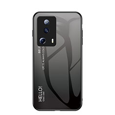 Coque Rebord Contour Silicone et Vitre Miroir Housse Etui Degrade Arc en Ciel LS1 pour Xiaomi Civi 2 5G Gris Fonce