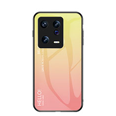 Coque Rebord Contour Silicone et Vitre Miroir Housse Etui Degrade Arc en Ciel LS1 pour Xiaomi Mi 13 5G Jaune