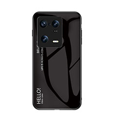 Coque Rebord Contour Silicone et Vitre Miroir Housse Etui Degrade Arc en Ciel LS1 pour Xiaomi Mi 13 Pro 5G Noir