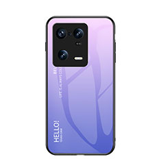 Coque Rebord Contour Silicone et Vitre Miroir Housse Etui Degrade Arc en Ciel LS1 pour Xiaomi Mi 13 Pro 5G Violet Clair