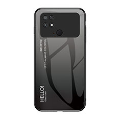 Coque Rebord Contour Silicone et Vitre Miroir Housse Etui Degrade Arc en Ciel LS1 pour Xiaomi Poco C40 Gris Fonce