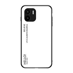 Coque Rebord Contour Silicone et Vitre Miroir Housse Etui Degrade Arc en Ciel LS1 pour Xiaomi Poco C50 Blanc