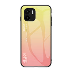 Coque Rebord Contour Silicone et Vitre Miroir Housse Etui Degrade Arc en Ciel LS1 pour Xiaomi Poco C50 Jaune