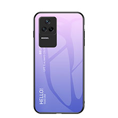 Coque Rebord Contour Silicone et Vitre Miroir Housse Etui Degrade Arc en Ciel LS1 pour Xiaomi Poco F4 5G Violet Clair