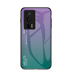 Coque Rebord Contour Silicone et Vitre Miroir Housse Etui Degrade Arc en Ciel LS1 pour Xiaomi Poco F5 Pro 5G Mixte