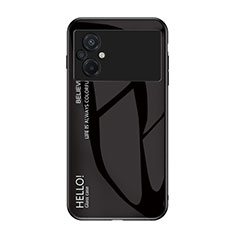 Coque Rebord Contour Silicone et Vitre Miroir Housse Etui Degrade Arc en Ciel LS1 pour Xiaomi Poco M5 4G Noir