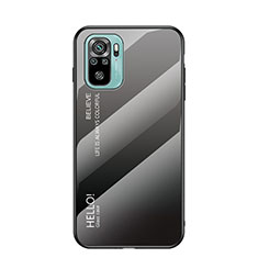 Coque Rebord Contour Silicone et Vitre Miroir Housse Etui Degrade Arc en Ciel LS1 pour Xiaomi Poco M5S Gris Fonce