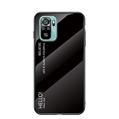 Coque Rebord Contour Silicone et Vitre Miroir Housse Etui Degrade Arc en Ciel LS1 pour Xiaomi Poco M5S Noir