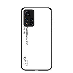 Coque Rebord Contour Silicone et Vitre Miroir Housse Etui Degrade Arc en Ciel LS1 pour Xiaomi Poco X4 NFC Blanc