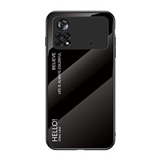 Coque Rebord Contour Silicone et Vitre Miroir Housse Etui Degrade Arc en Ciel LS1 pour Xiaomi Poco X4 Pro 5G Noir