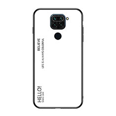 Coque Rebord Contour Silicone et Vitre Miroir Housse Etui Degrade Arc en Ciel LS1 pour Xiaomi Redmi 10X 4G Blanc