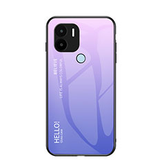 Coque Rebord Contour Silicone et Vitre Miroir Housse Etui Degrade Arc en Ciel LS1 pour Xiaomi Redmi A1 Plus Violet Clair